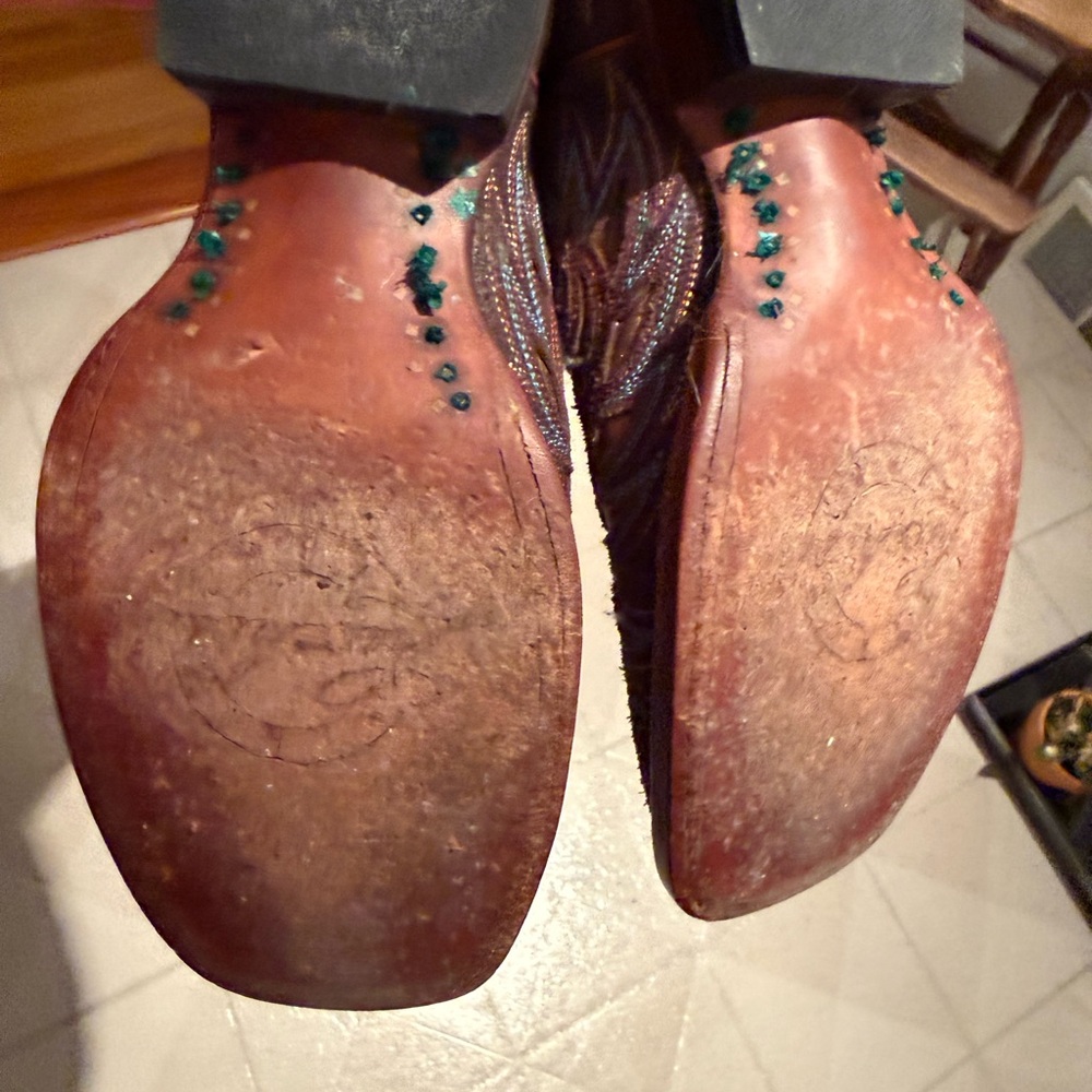 Lucchese Dark Brown Leather Boots - Picture 15 of 16